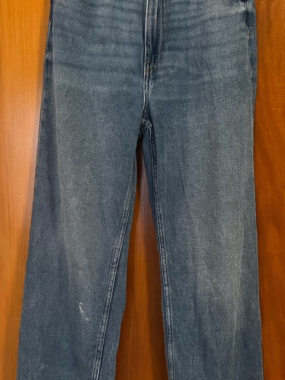 H&M Women's Straight-Leg Jeans in Medium Blue Denim